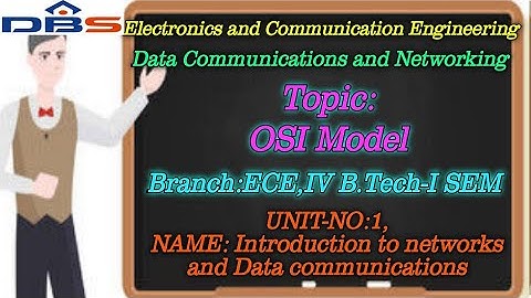 DBS -OSI MODEL-UNIT-1- INTRODUCTION TO NETWORKS AND DATA COMMUNICATIONS-ECE IV YEAR 1-SEM-DCN
