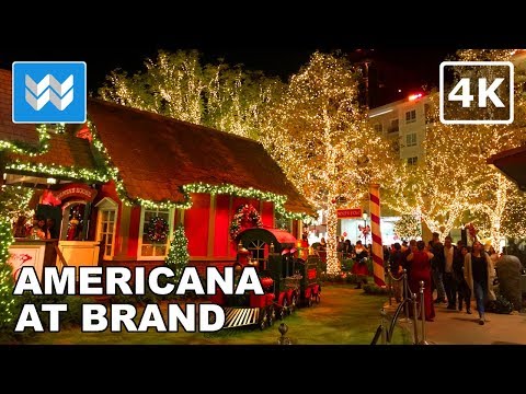 Americana the Brand in Glendale, California | Christmas Night Walking Tour | LA Travel Guide【4K】