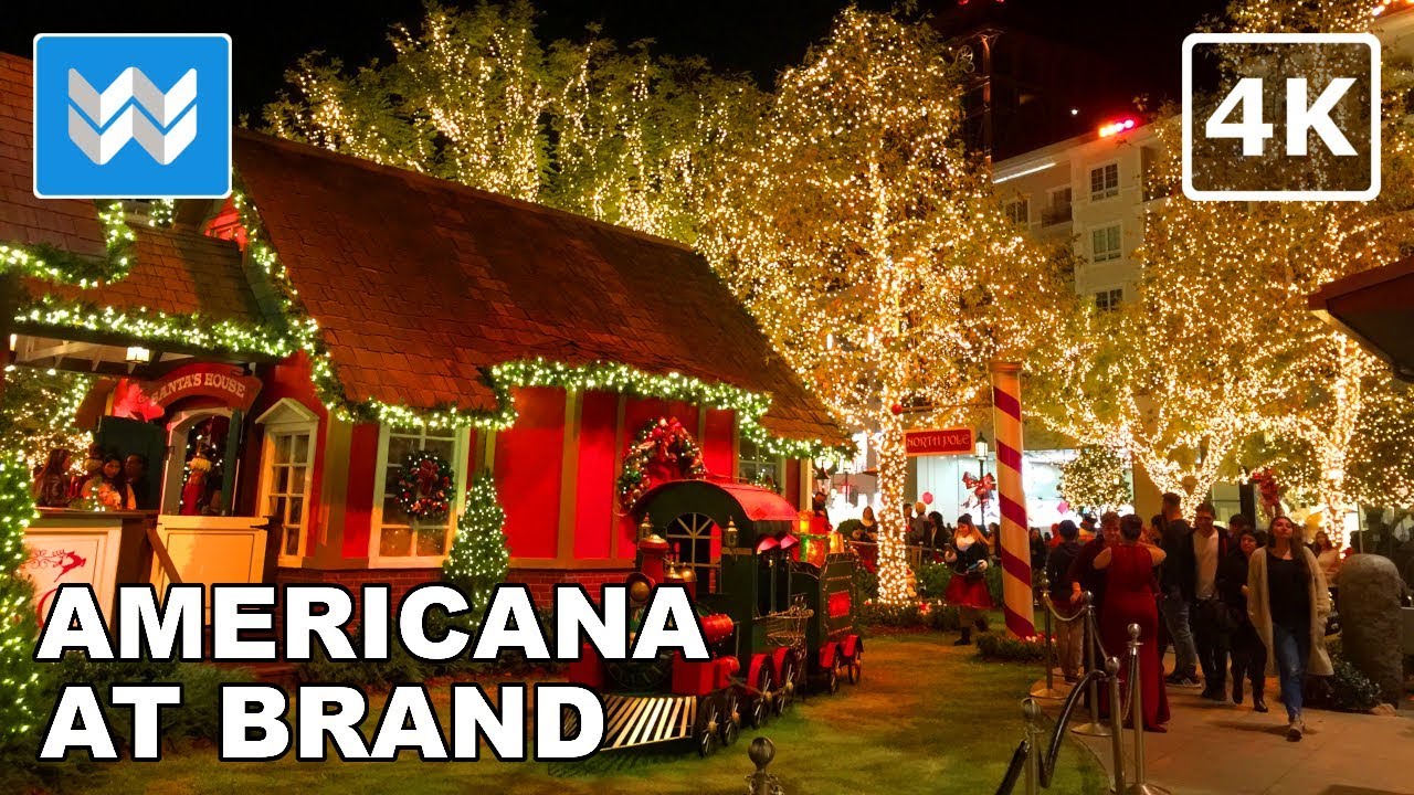 ⁣Christmas Time at Americana the Brand in Glendale | Night Walking Tour | LA Travel Guide【4K】