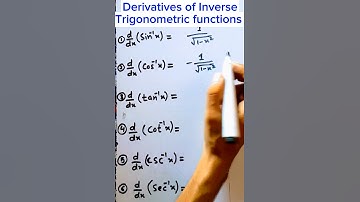 The Derivatives of Inverse Trigonometric Functions #highermathematics #calculus #mathsgurusagar