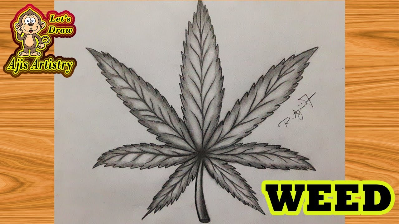 Marijuana Weed Leaf 420 😎 Easy way to draw | Realistic Leaf Drawing for