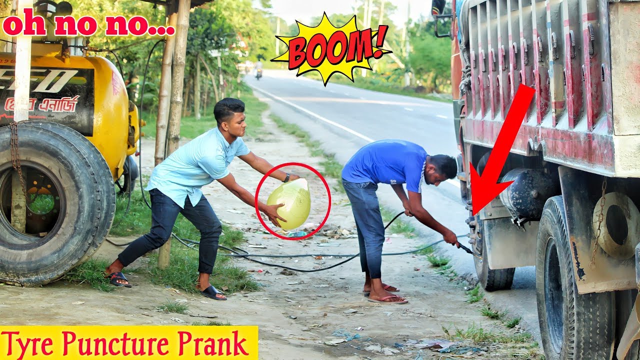 Tyre Puncture Prank with popping balloons | Watch The REACTION with popping Balloons PRANK | (Part2)