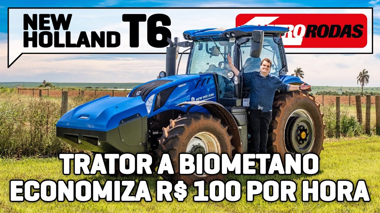 New Holland T6: primeiro TRATOR A BIOMETANO do Brasil não polui e ECONOMIZA R$ 100 por hora