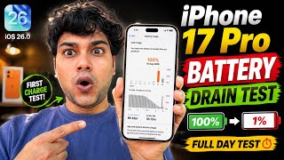 🚀 Brand New iPhone 17 Pro Battery Drain Test 🔋 100% to 1% | iOS 26.0 | 0 Cycle Count 😱