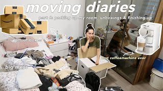 moving diaries part 6: unboxing packages, packing up my room, cleaning up &amp; organizing (timelapse)