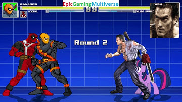 Deadpool And Ravager VS Ash Williams And Twilight Sparkle In A MUGEN Match / Battle / Fight