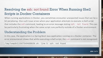 Resolving ssh: not found Error When Running Shell Scripts in Docker Containers