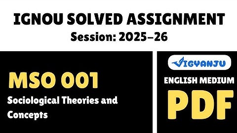 IGNOU MSO 001 Solved Assignment 2025-26 Pdf Download | IGNOU MSO Solved Assignment 2025-26