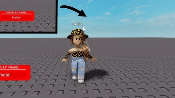 How to make a Roleplay Name Changer On Roblox Studio