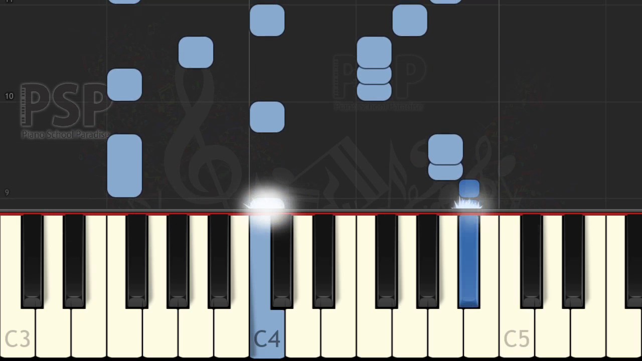 Very Easy E Anschutz Mon Beau Sapin Synthesia Piano Solo Tutorial Youtube