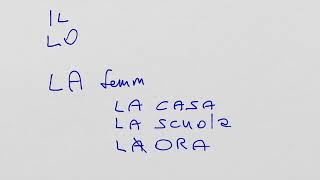 ITALIAN GRAMMAR - ARTICLES - definite and indefinite