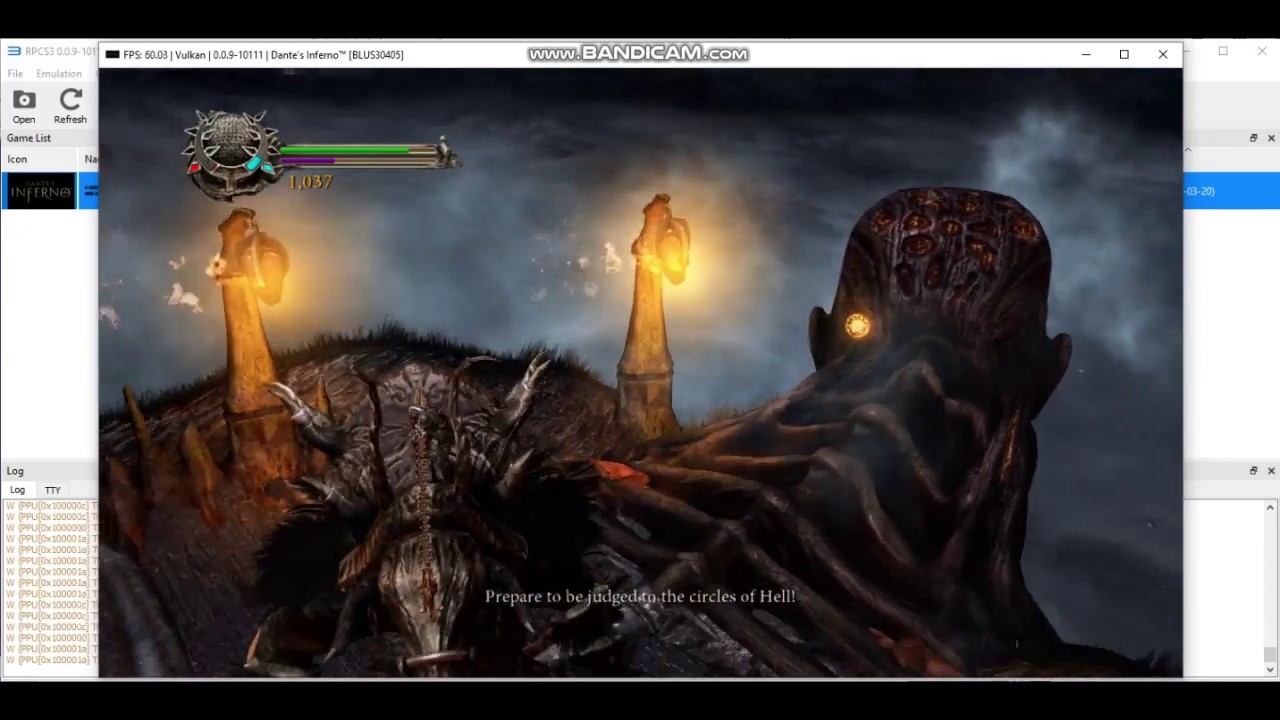 RPCS3 Dante's Inferno High Settings OpenGL Vulkan Game Crash Nvidia ...