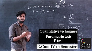 Parametric F Test - Quantitative Techniques | B.Com 4th Semester | Calicut University Malayalam