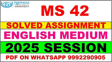 MS 42 solved assignment 2025 in English || ms 42 solved assignment 2025 || ignou ms42 2025