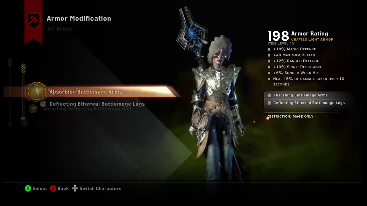 Dragon Age Inquisition Female Elf Necromancer Mage Playing On Xb1 Youtube