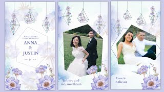 Floral Watercolor Wedding Invitation Instagram Story After Effects Template
