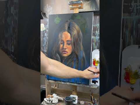 Портрет акрилом через пятна, весь процесс, 2 часть