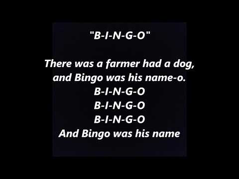 There Was A Farmer Had A Dog and BINGO WAS HIS NAME Bingo Was His Name words lyrics sing along song