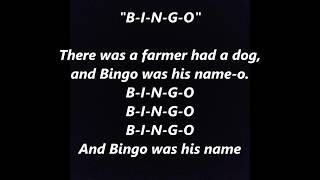There Was A Farmer Had A Dog And Bingo Was His Name Bingo Was His Name Words Lyrics Sing Along Song