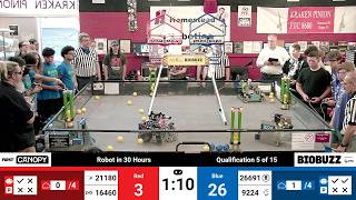 Match 5 Biobuzz Robot In 30 Hours First Tech Challenge