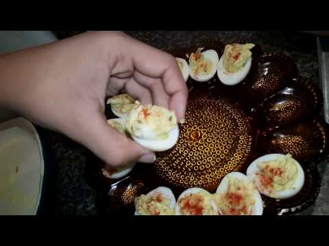 Pickled jalapeno deviled eggs/ One of my first videos!