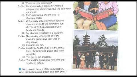 Unit 8: Listening: Wedding day