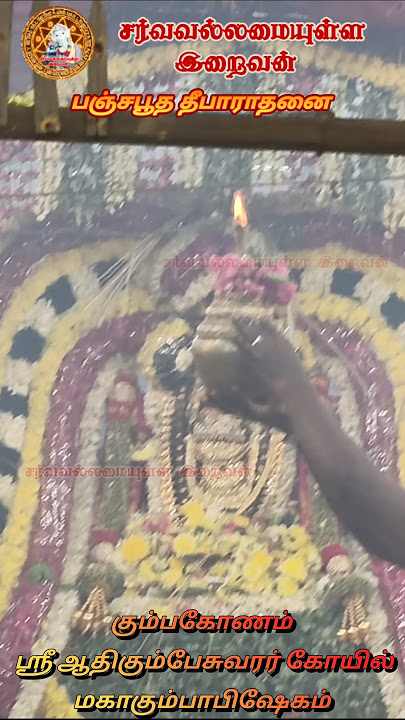 கும்பகோணம் ஆதி கும்பேசுவரர் ஆலய மகாகும்பாபிஷேக யாகசாலை பஞ்சபூத தீபாராதனை SarvavallamaiyullaIraivan