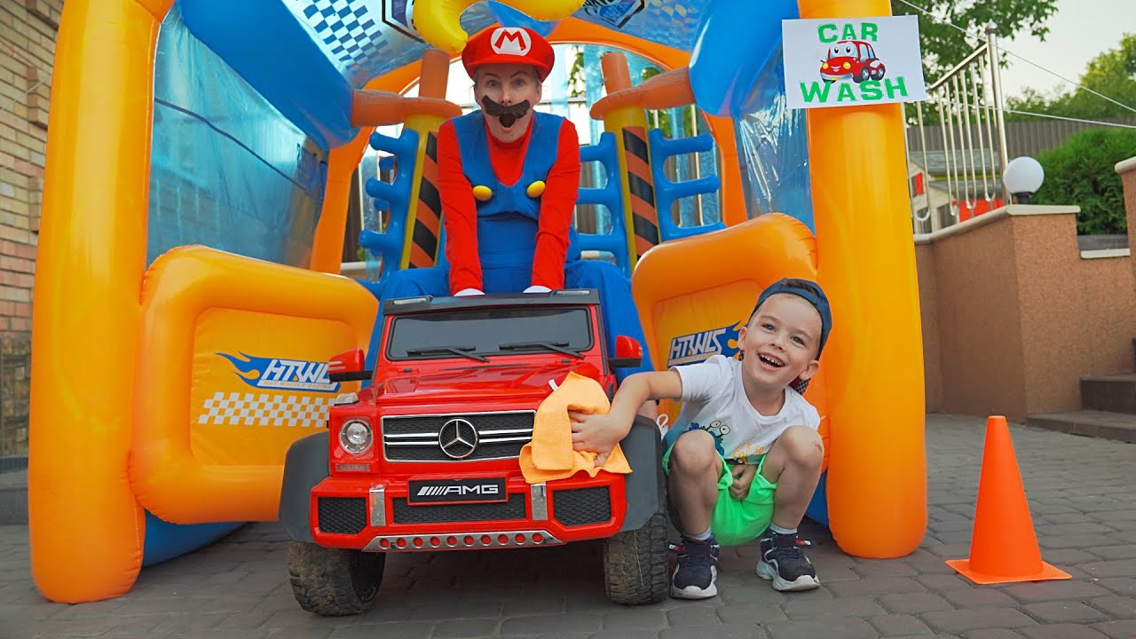 Arthur and Dad pretend Play Car Wash Summer Stories for Kids YouTube