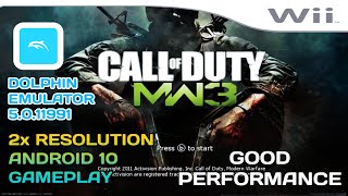 Wii Dolphin emulator Android Call of duty modern warfare 3 Settings 2x Resolution Android gameplay screenshot 5