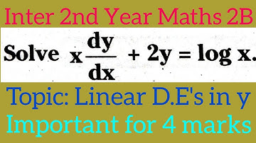 Linear Differential Equations In y in telugu@maths naresh eclass