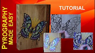Wood Burning For Beginners - BUTTERFLY BOOK pyrography tutorial screenshot 1