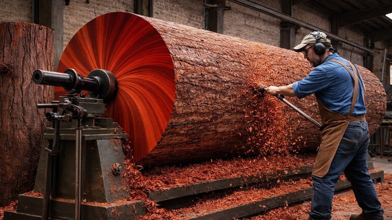 Impressive Production Process | Processing Giant Redwood Logs ...