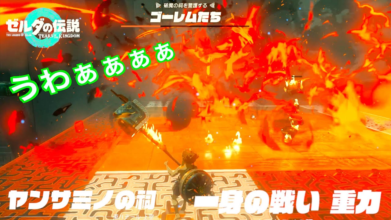 やばい状態に!!ヤンサミノの祠は一身の戦い「重力」+おまけ動画[ティアキン実況]