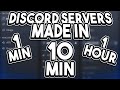 Making a DISCORD SERVER in 1 MINUTE, 10 MINUTES AND 1 HOUR