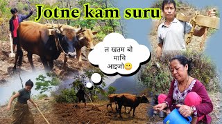 हलो जोतेर खाना गाह्रो रहेछन||First time baari jotdai ma🤣|| Makki xarne kam suru vyo hamro|| Muna aya