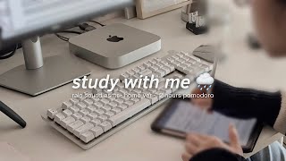 STUDY WITH ME at home on a rainy day 🌧️ 2 hours pomodoro (50/10) with rain sounds / work motivation