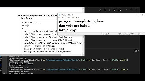 program menghitung luas dan volume balok c++ | lat2_2