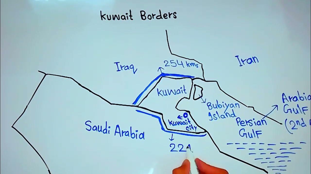 How many Countries does Kuwait Border Kuwait boundaries Kuwait