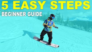 How to Turn a Snowboard in 5 EASY steps! Ultimate Beginner Guide!