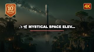 SparkleLeaf Mystical Space Elevator Journey | 10 Hour High Noon Zen Relaxation SleepMusicMoon