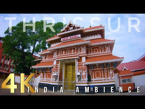 Walking in Thrissur Town Part 1 4K India Walking Kerala 2021 Thrissur roads shops traffic