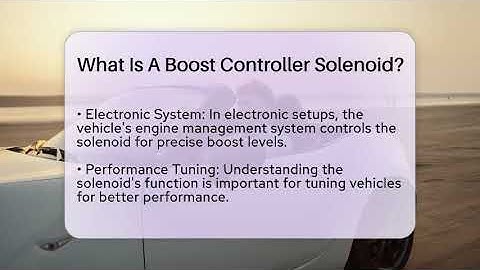 What Is A Boost Controller Solenoid? - Car Performance Pros
