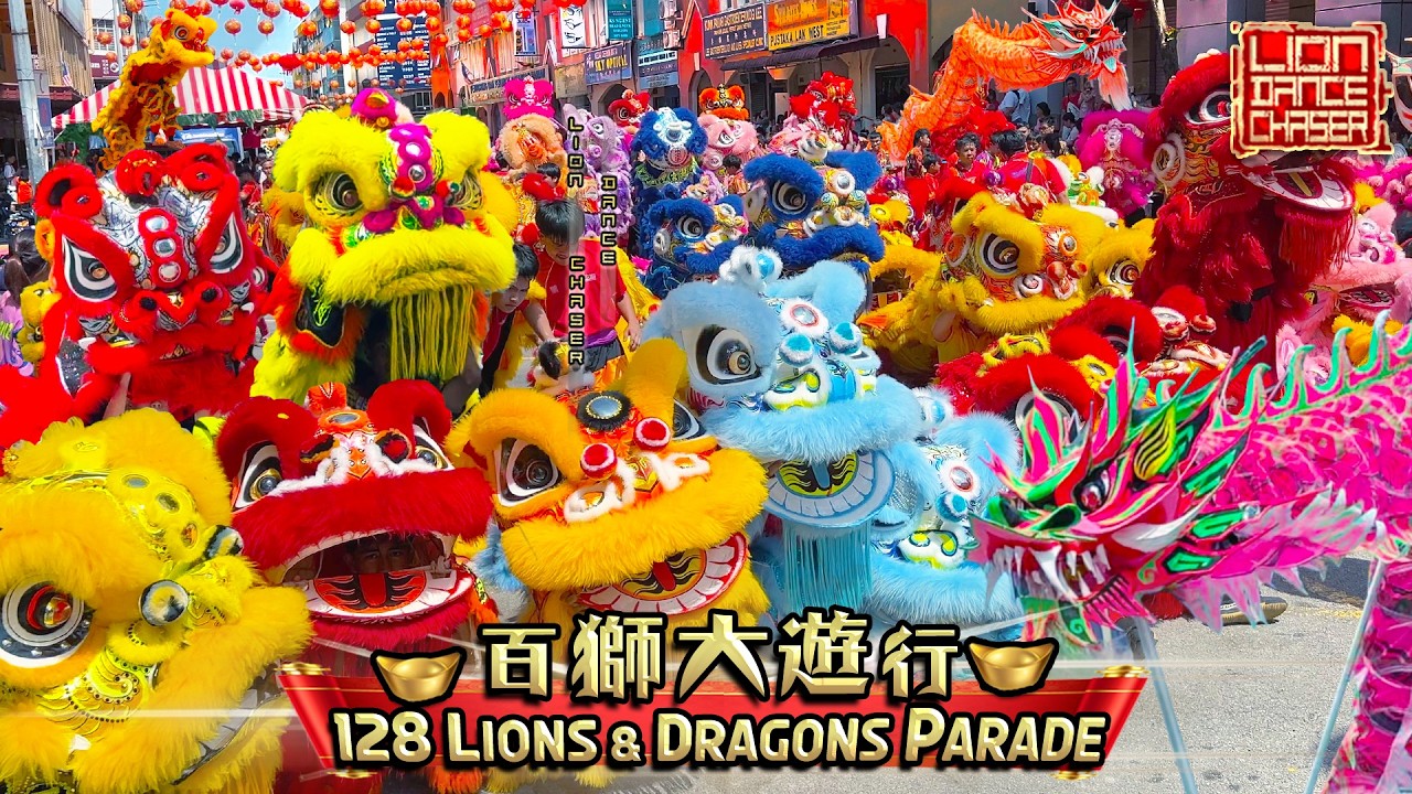 128 Lion Dance | 百狮大游行 2026年 骏马奔腾 巴生一马当先 新春大团拜 | Acrobatic Lion Dragon Dance | Klang CNY Carnival
