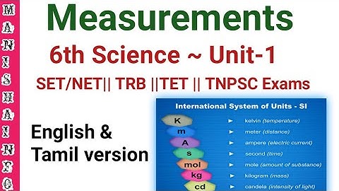 6th TN Science || Term-1 || Unit -1 Measurements. || ManishaINFO....