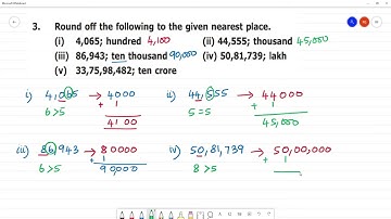 6 TN Maths TERM I  1. NUMBERS  | Exercise 1.4  |  3. Round off the following to the given