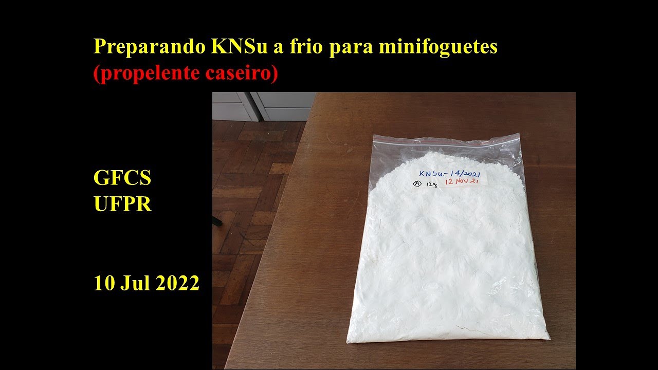 Propelente KNSu para minifoguete experimental: como preparar a frio