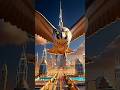 Giant Falcon Over Dubai?! Burj Khalifa Glowing | #Shorts | #AIVideo