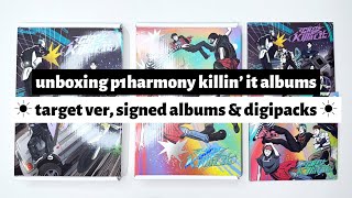 ☼ unboxing p1harmony killin’ it albums ☀︎ target versions, signed albums, &amp; digipacks ☼