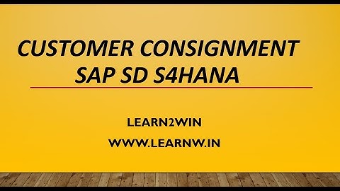 customer consignment in sap sd s4hana | consignment in sap sd |  consignment process sap sd
