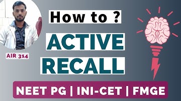How to do ACTIVE RECALL Effectively 🧠 ? Remember things ! 4 Techniques Worked For Me for Neet pg |